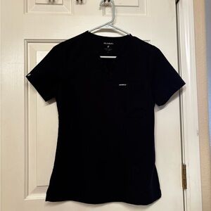 Jaanuu Classic Black V-Neck Top and jogger pant scrub Set